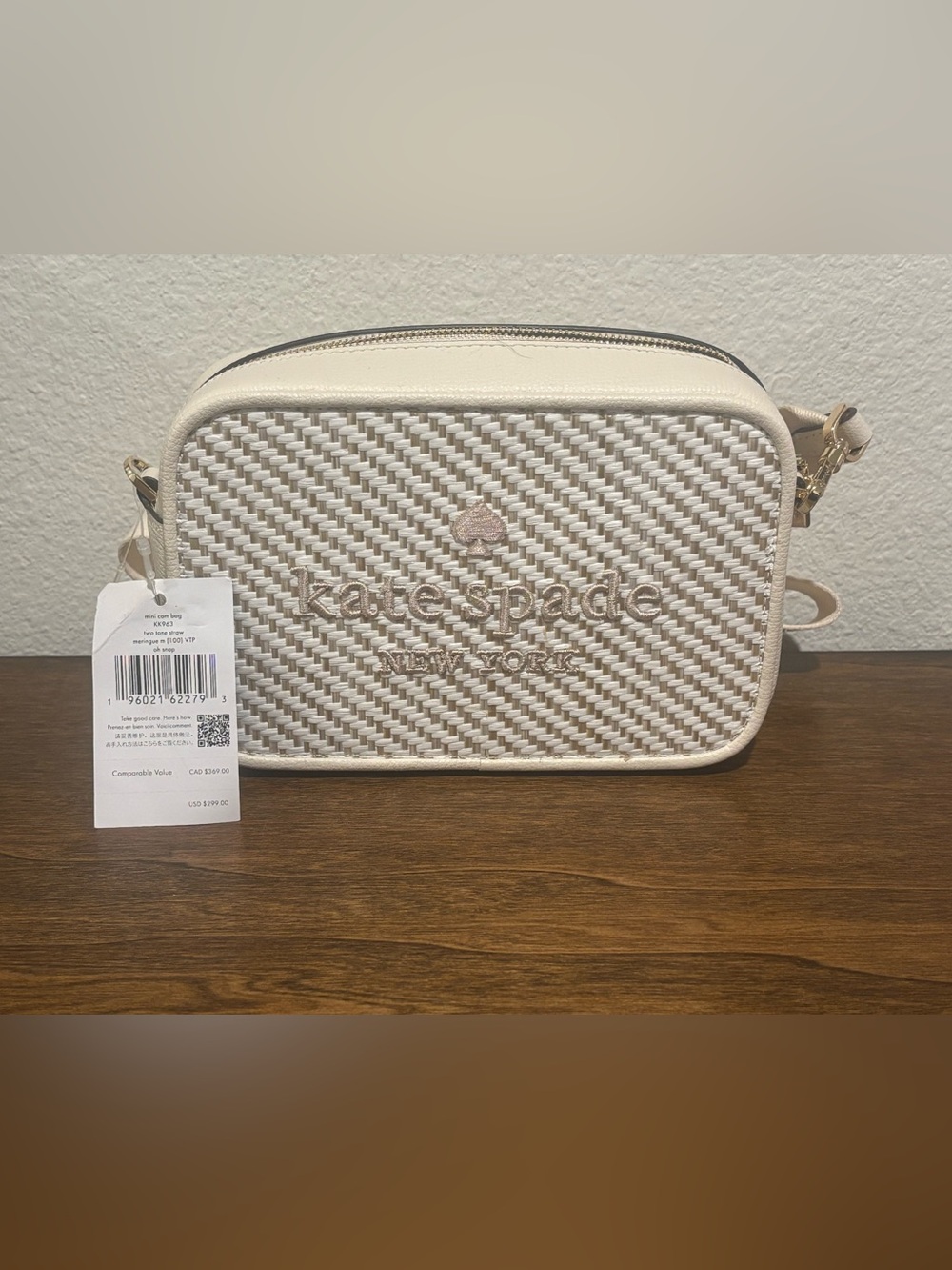 kate spade Cream Woven Crossbody Bag